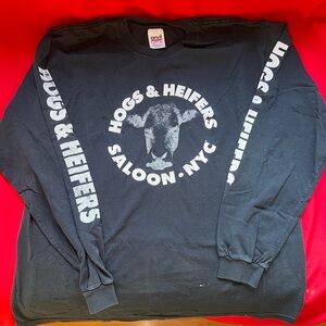 Cotton 100% Anvil Black Graphic Crewneck Sweater